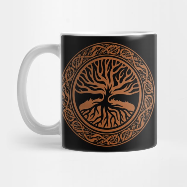 Tree of life  -Yggdrasil and  Runes Faux Leather by Nartissima